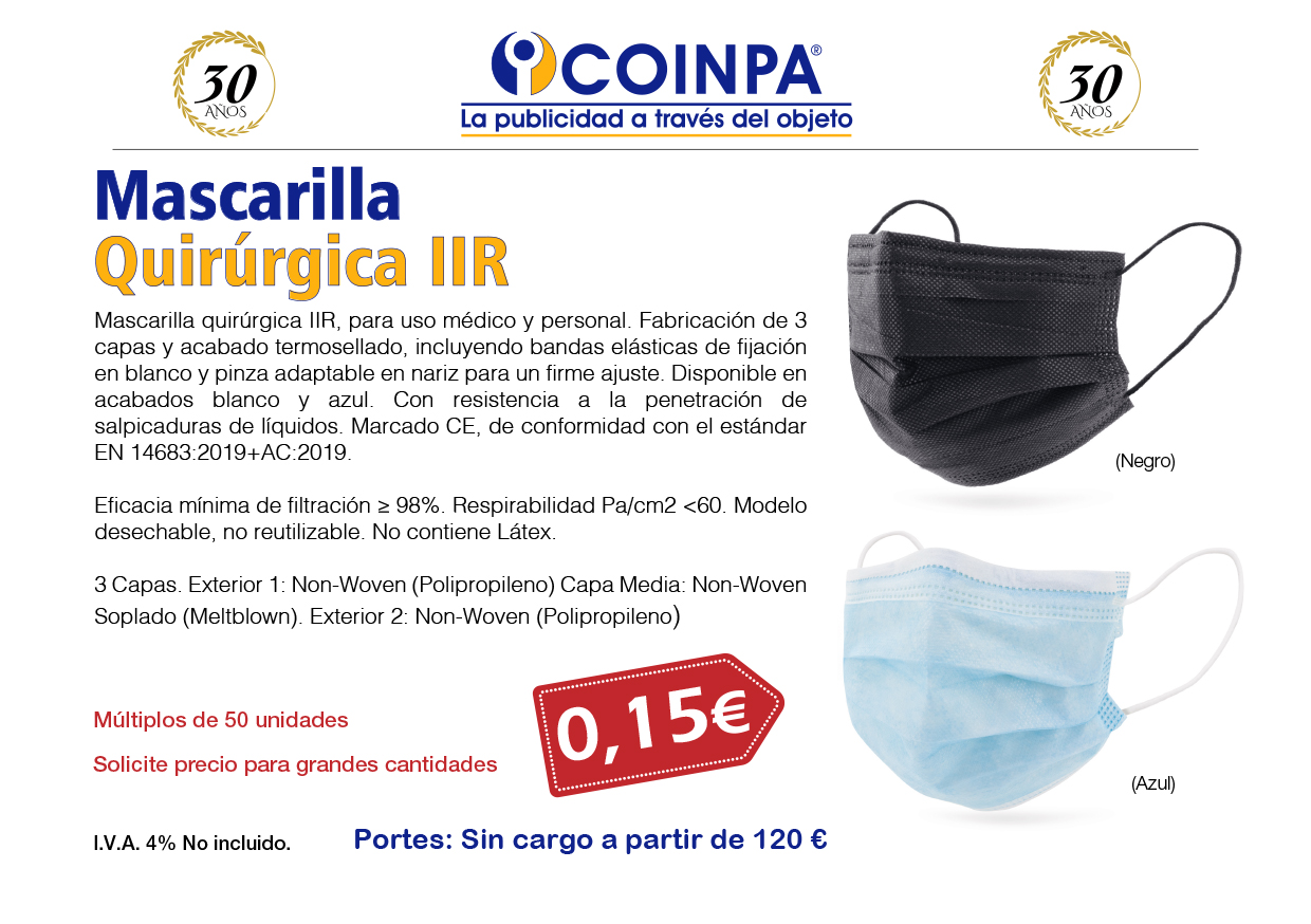 COINPA - Promoción Mascarillas Quirúrgicas IIR