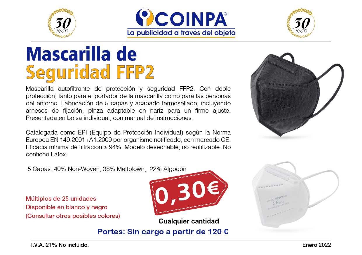 COINPA - Promoción Mascarillas de Seguridad FFP2
